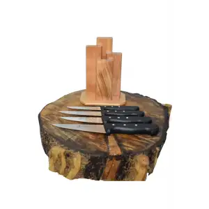 Dik Kütüklü Günlük Kullanım Mutfak Bıçak Seti ve Soyacak