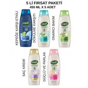 DALAN 4 Çeşit Şampuan & Saç Kremi 5li Fırsat Paketi 450 ML – Tüm Saçlar İçin