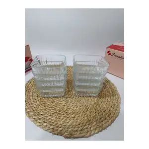 Damla Desenli Frezya 8 Adet Cam Kase 225 Cc Kutulu 4 x 2 kutu