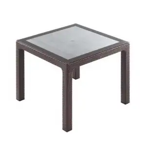 Daystone Comfort Rattan Camlı Masa Kahve 90*90