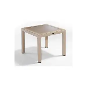 Daystone Comfort Rattan Camlı Masa Kapiçino 90*90