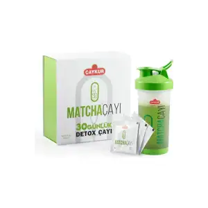 Detox Matcha Çayı 30 Günlük 60 Adetx2gr Shaker Hediye