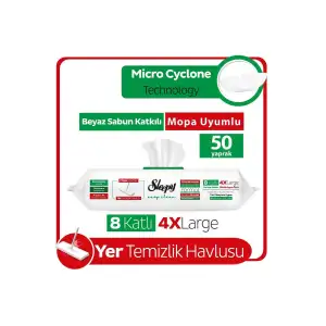 Easy Clean Beyaz Sabun Katkılı Mopa Uyumlu Yer Temizlik Havlusu 50 Yaprak