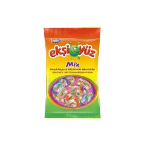 Ekşiyüz Karışık Meyve Ve Kola Aromalı Şekerli Sakız 80 Gr.