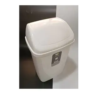 Fantastik Sallanır Kapak Plastik Banyo Mutfak Çöp Kovası Kutusu / 5 Litre Beyaz