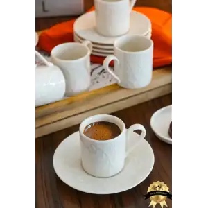 Farika Bahar 12 Prç Yalın Kahve Fincan Takımı