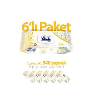 Fibril Papatya Kokulu Islak Mendil 6x90 Lı Paket 540 Yaprak