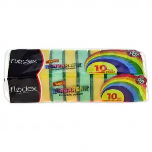 Flodex Rengarenk 10 Lu Düz Sünger