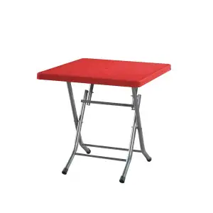 Florya Metal Ayak Plastik Masa Kırmızı 80*80