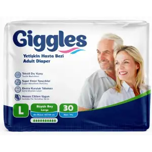 Gıggles Hasta Bezi Bel Bantlı Large 30 Lu