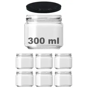 300 Cc Cam Magnolia Kavanozu Kapaklı 6 Adet