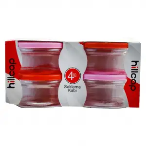 Hillcap Saklama Kabı Yuvarlak 4 Lü