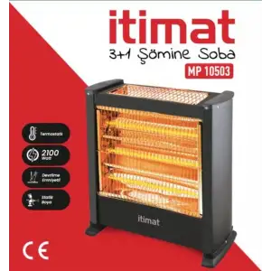 İtimat Elektrikli Soba 3+1 Siyah 10503