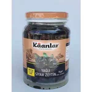 Kaanlar Doğal Salamura Yağlı Siyah Zeytin Premium 1000 gr