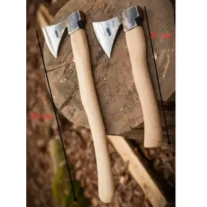Kamp Baltası İkili Set – 37cm Survival ve 52cm Odun Yarma Baltası – Dövme Çelik Outdoor Seti
