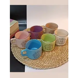 Keramika 6 Kişilik Seramik Çay Seti | Pastel Model