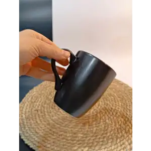 Keramika Mat Siyah Bulut Kupa 9 Cm