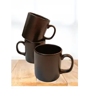 Keramika Mat Siyah Varil Kupa 350 ml