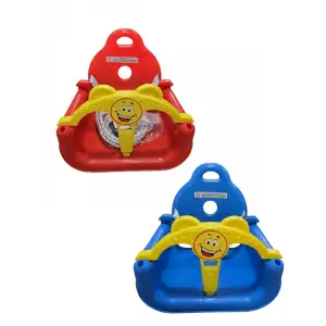 Kette Toys Çocuk Salıncağı, İpli ve Kemerli, Mavi Kırmızı, 40x40 cm, Koruyuculu