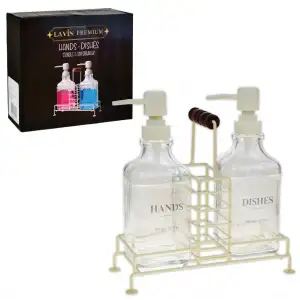 Lavin Krem Metal Standlı Sıvı Sabunluk 2 Li Lvn48460