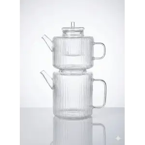 Borosilikat Cam Çaydanlık Takımı | 1.1 L / 1.65 L | Isıya ve Kimyasala Dayanıklı | Ekolojik ve Sağlıklı