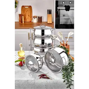 Taç Master Steel Indüksiyon Tabanlı 10 Parça Çelik Tencere Seti