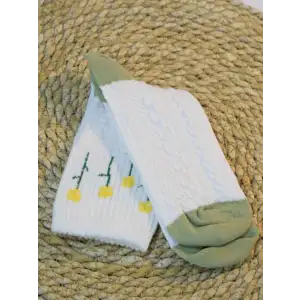 Çiçek Desenli Kadın Çorabı