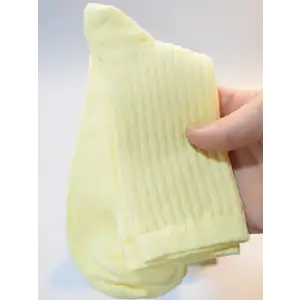 Sarı Sade Kadın Çorabı