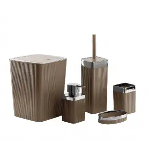 Maxel Mimoza Çizgili  Banyo Seti 5 Li Y-871