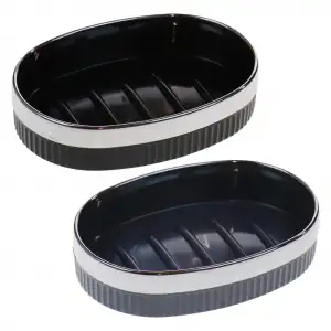 Maxel Mimoza Çizgili Krom Sabunluk Y-876