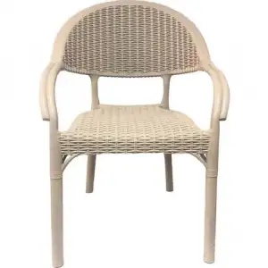 Mevsim Bambu Rattan Sandalye Kollu Kapiçino