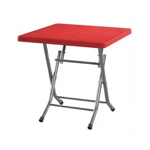 Mevsim Metal Ayaklı Plastik Masa 80*80 Kırmızı