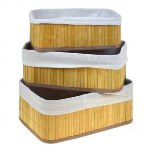 Mitra Bambu Dikdörtgen Sepet 3 Lü Mtr-2403554