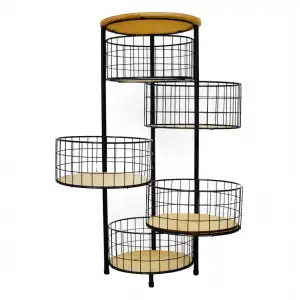 Mokka 5 Katlı Yuvarlak Metal Sebzelik