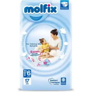 Molfix Extra Large 6 Beden Bebek Bezi (1 x 17 Adet)