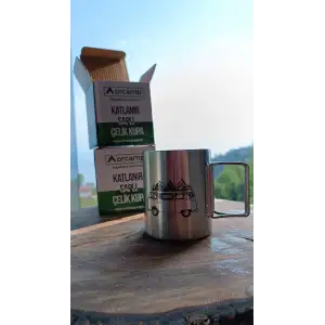 Orcamp Otobüs Resimli Çelik Katlanır Saplı Kupa Bardak