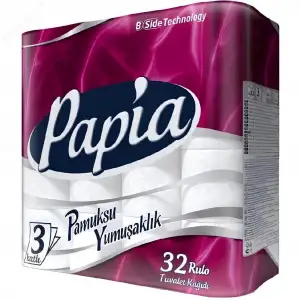 Papia 32 Li Tuvalet Kağıt 3 Katlı Pamuksu Yumuşaklık