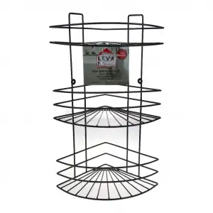 Parmeva 3 Katlı Banyo Köşeliği Siyah Pms-251