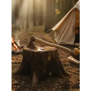 Profesyonel Odun Yarma Baltası / Kamp Baltası - Tam Dövme Çelik - Uzun Sap