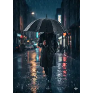 Siyah Fiber Baston Rüzgarda Kırılmayan Şemsiye 16 Telli Çap 130cm