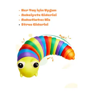 Stres Giderici Tırtıl - Sök Tak Eğlenceli, Stres ve Anksiyete giderici Tırtıl Oyuncağı Renkli