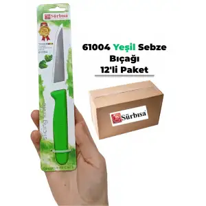 Sürbisa 61004 Sebze Bıçağı Yeşil 1 Koli (12 adet)