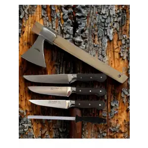 Sürmene El Yapımı Ahşap Sap Kasap Kurban Et Doğrama Kırma Seti