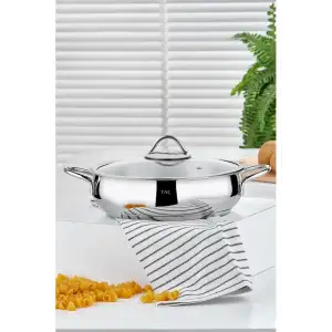 Taç Funda Basık Çelik Tencere 28 Cm