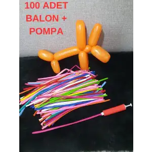 Sosis Balon - 100 Adet Renkli Sosis Balon Oyun Parti Balonu 130 Cm