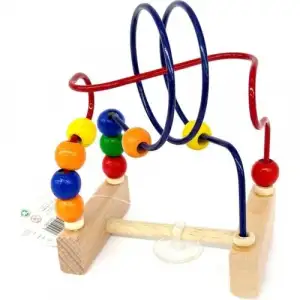 Ahşap Mini Eğitici Ve Zeka Koordinasyon Boncuklu Mama Sandalyesi Oyuncağı 12 Cm