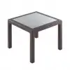 Daystone Comfort Rattan Camlı Masa Kahve 90*90