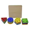 Eğitici Ahşap Kare Geometrik Zeka Oyunu 17 Parça Kokusuz, Sağlıklı, Boyası Çıkmaz