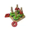 Eğitici Ahşap Şekilli Montessori Geçmeli Bul tak (4LÜ SET) Oyun Kokusuz, Sağlıklı, Boyası Çıkmaz