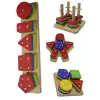 Eğitici Ahşap Şekilli Montessori Geçmeli Bul tak (4LÜ SET) Oyun Kokusuz, Sağlıklı, Boyası Çıkmaz